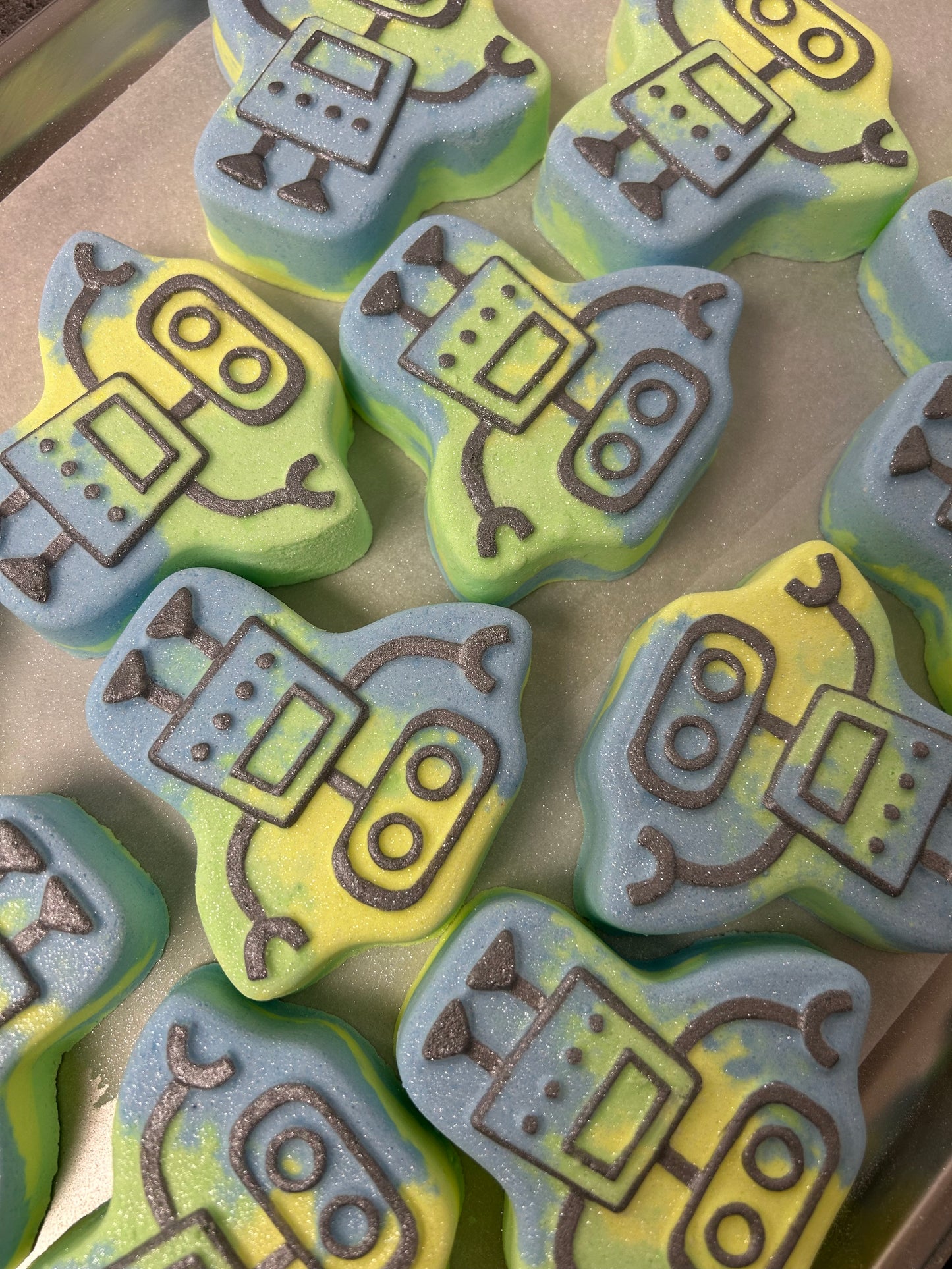 Neon Robot- Bath Bomb- Strawberry Lime