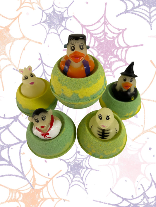 Glow In The Dark Ducky Toy- Bath Bomb- Fizzy Apple